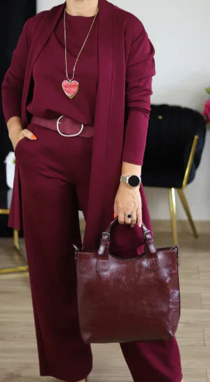 Elegant Longline Cardigan 3-Piece Set
