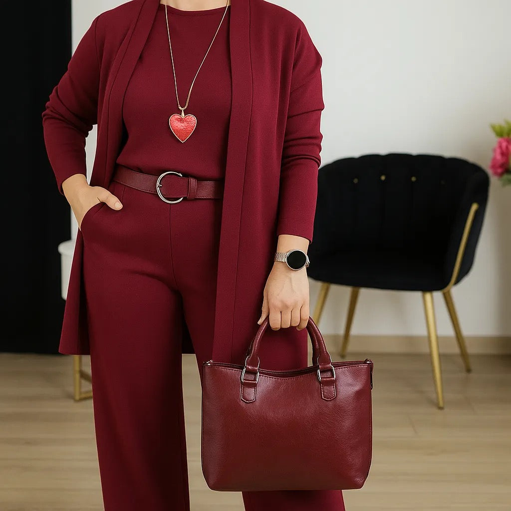 Elegant Longline Cardigan 3-Piece Set