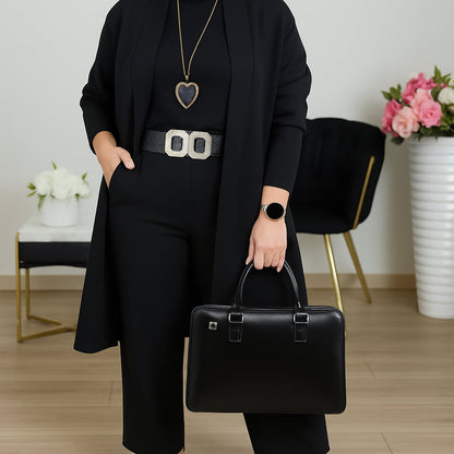Elegant Longline Cardigan 3-Piece Set