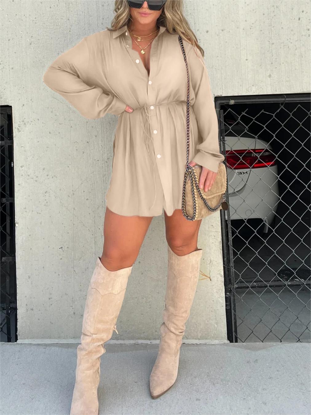 Women's Satin Covered Nights Romper Dress Set