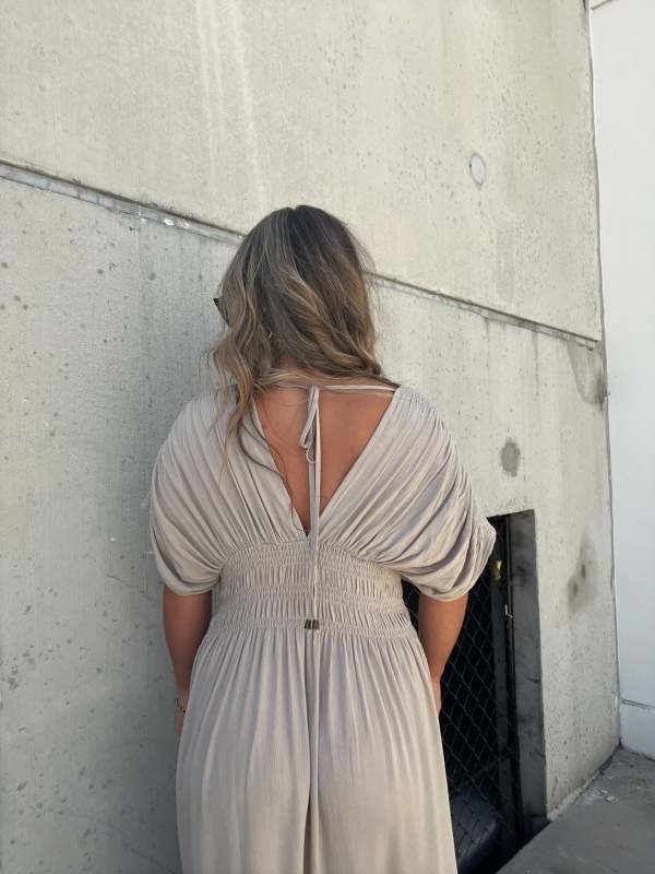 Women's Slit V-Neck Effortless Maxi Long Dress