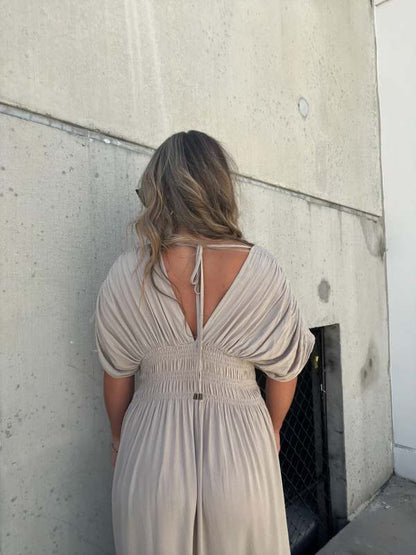 Women's Slit V-Neck Effortless Maxi Long Dress