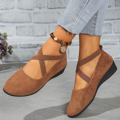 Rebecca | Closed Ballerina Wedge Shoes