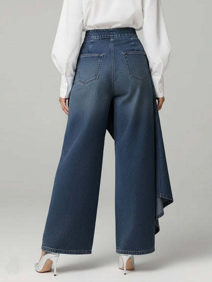 Women’s High-Waist Wide-Leg Jeans With A Stylish Design