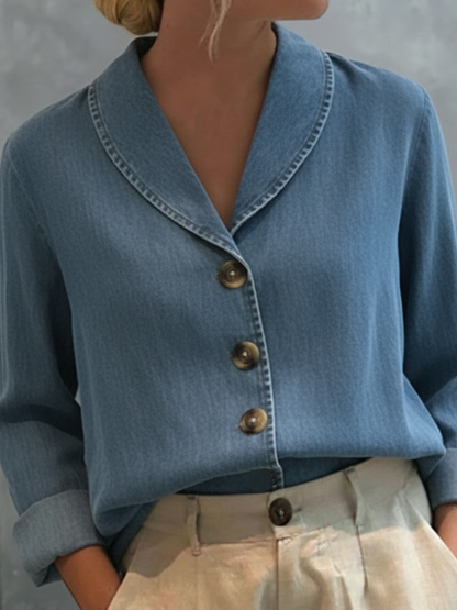 Vintage Denim Button Top
