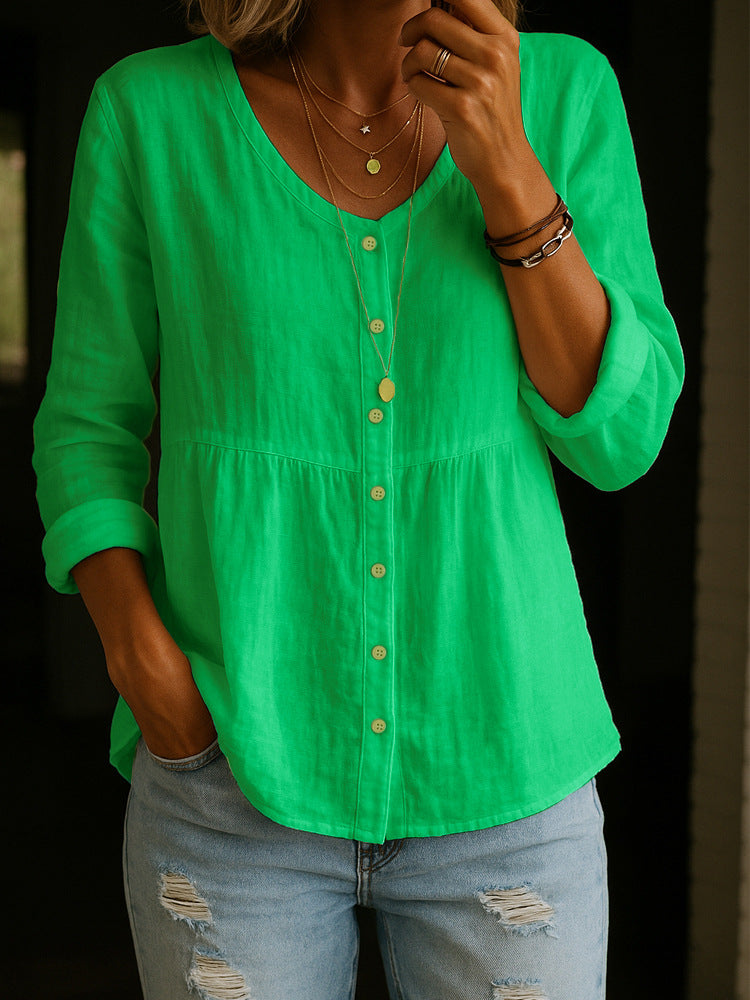 Casual Crew Neck Blouse