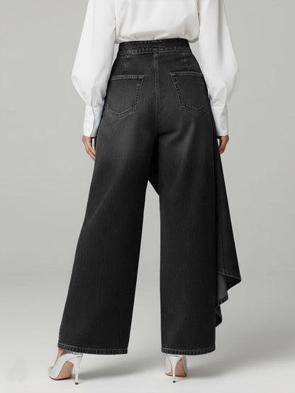 Women’s High-Waist Wide-Leg Jeans With A Stylish Design