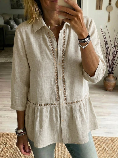 Botanica Linen Peplum Blouse