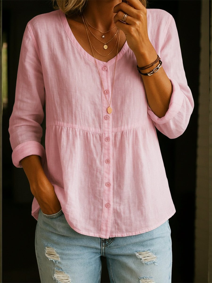 Casual Crew Neck Blouse