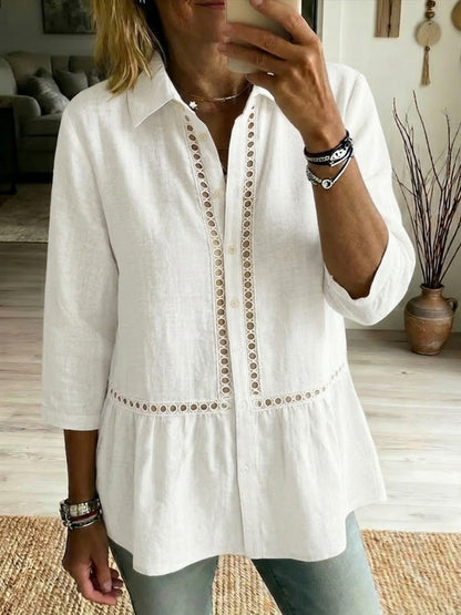 Botanica Linen Peplum Blouse