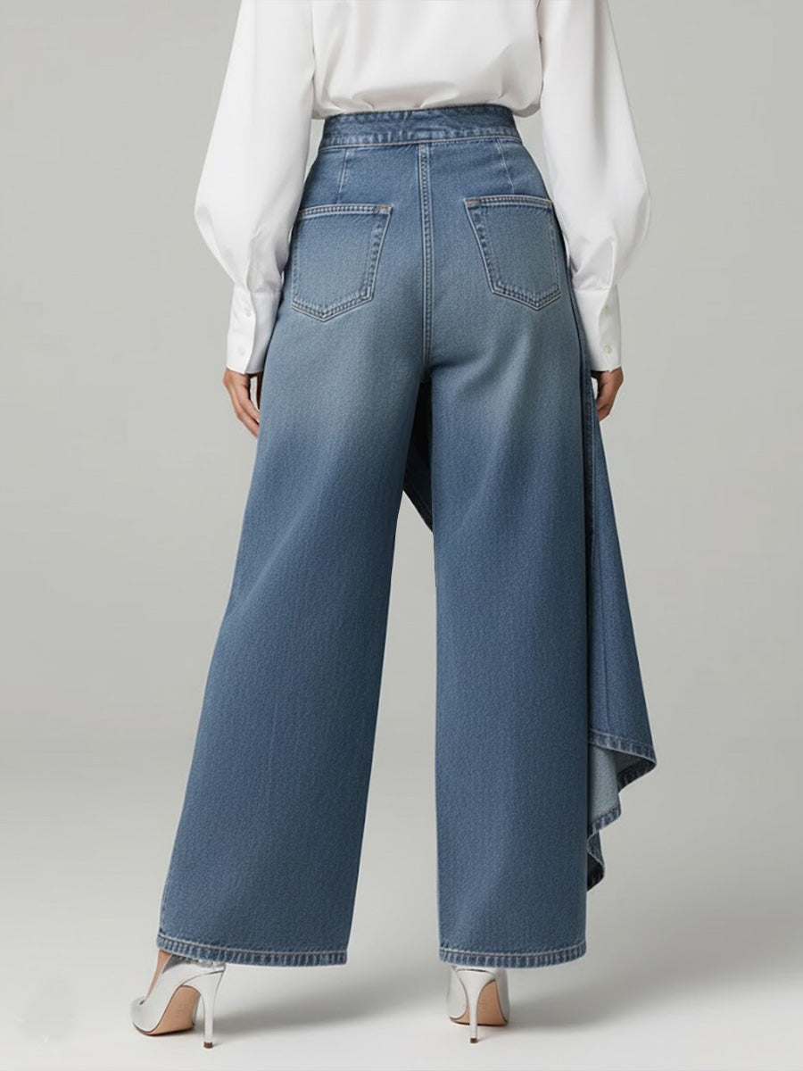 Women’s High-Waist Wide-Leg Jeans With A Stylish Design