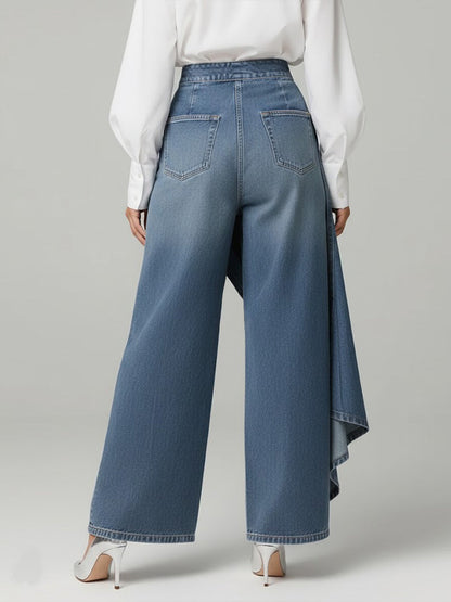 Women’s High-Waist Wide-Leg Jeans With A Stylish Design