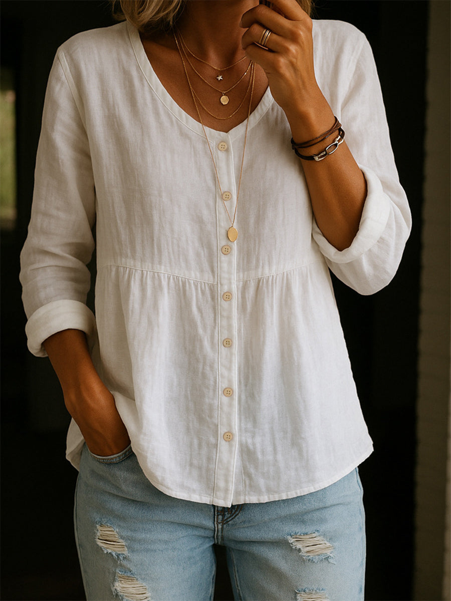 Casual Crew Neck Blouse