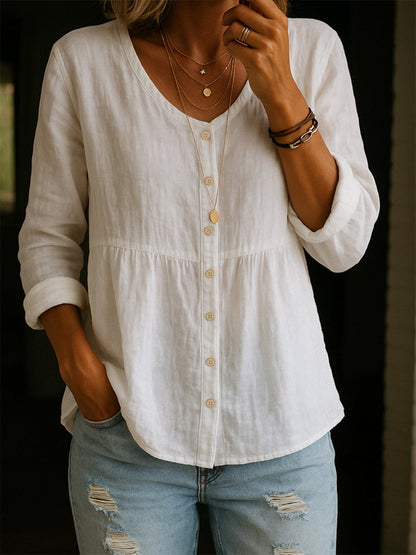 Casual Crew Neck Blouse