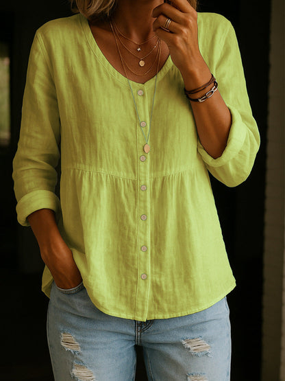 Casual Crew Neck Blouse