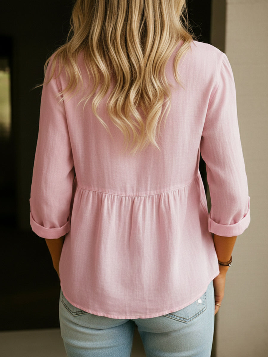 Casual Crew Neck Blouse