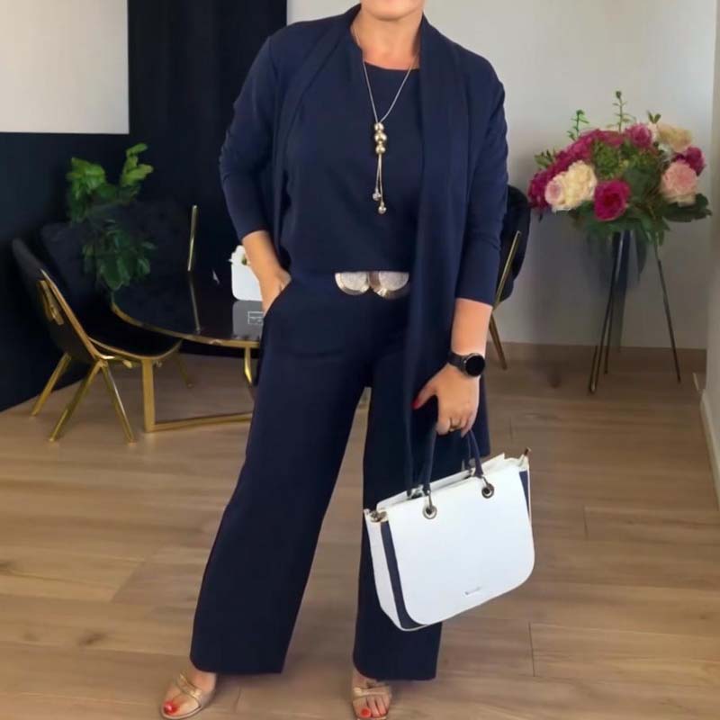Elegant Longline Cardigan 3-Piece Set