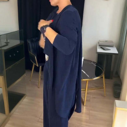 Elegant Longline Cardigan 3-Piece Set