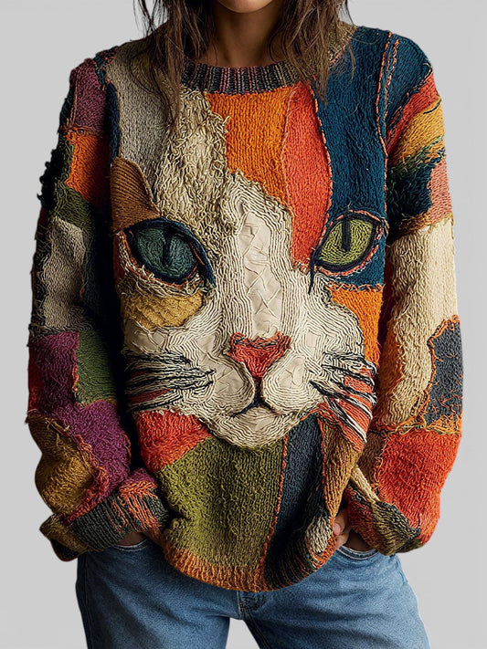 Abigail – Cat Patchwork Blouse
